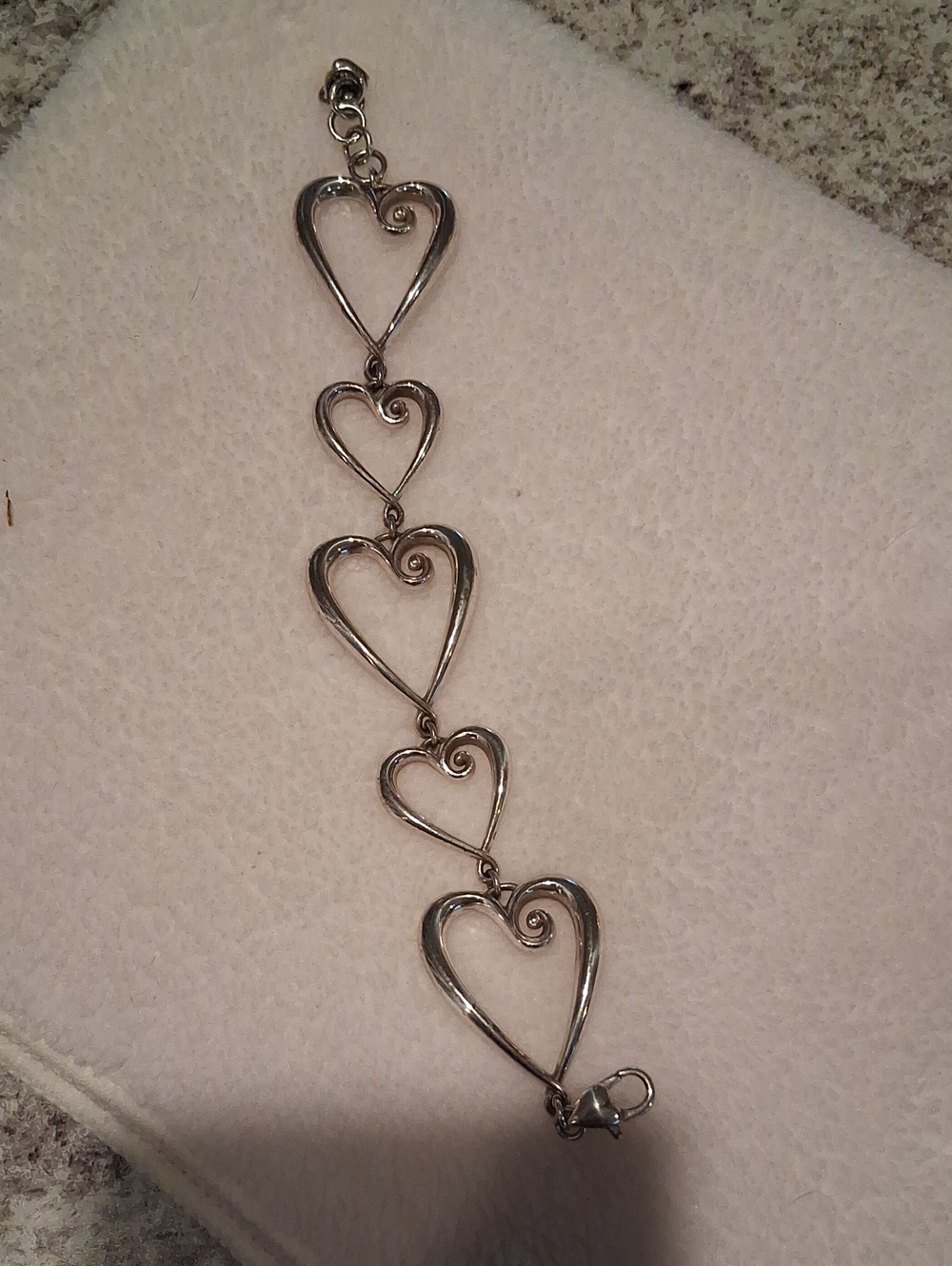 A. Brighton Silver Open Heart Link Bracelet